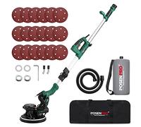 POSENPRO Levigatrice per muro telescopica, 810 W, diam. Platorello 215mm, impugnatura telescopica, attacco per aspiratore, incl. 18 carte abrasive