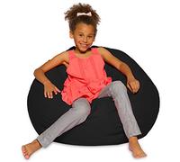 Posh Beanbags - Poltrona a sacco grande e confortevole, con rivestimento rimovibile, per bambini, ragazzi e adulti, in tessuto di poliestere, per tutte le età, 96,5 cm, nero solido