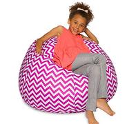 Posh Beanbags - Pouf grande, 96,5 cm, motivo Chevron, colore: Viola e Bianco