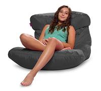 Posh Creations Poltrona a sacco strutturata comoda per giocare, leggere e guardare la TV, lettino Laguna, in microsuede - grigio antracite (XSRC-CF004)