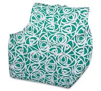 Posh Creations Poltrona a sacco strutturata per giocare, leggere e guardare la TV, sedia Newport, in tela, rose menta