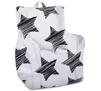 Posh Creations Pouf Sedia Seduta strutturata per bambini piccoli e bambini, comoda sedia per giocare, leggere e guardare la TV per bambini, sedia Pasadena, tela - Sketchy Stars