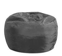Posh Creations Sedia a sacco strutturata comoda per sala giochi e camere da letto, grande poltrona a sacco rotonda, 254 cm, grigio antracite (modello: YSRD-SX004)