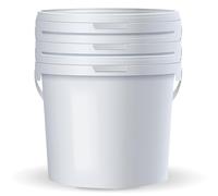 POSH Secchio con coperchio, 10 l, bianco, in plastica, per alimenti, resistente alle perdite, inodore, robusto, ermetico, secchio con manico (3, 10 l)