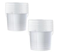 POSH Secchio con coperchio 10L - Trasparente, in plastica, per alimenti, a prova di perdite, inodore, robusto, stabile, ermetico, secchio con manico (10, 10L)