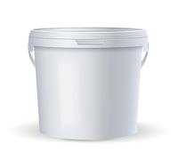 POSH Secchio con coperchio, 2 l, bianco, plastica, per alimenti, a prova di perdite, inodore, robusto, stabile, ermetico, secchio con manico (1, 2 l)