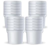 POSH Secchio con coperchio 5 litri - Bianco, in plastica, resistente agli alimenti, anti-perdita, inodore, robusto, stabile, ermetico, secchio con manico (20, 5 litri)