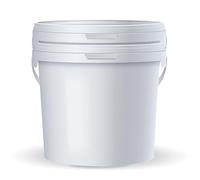 POSH Secchio con coperchio - bianco, plastica, per alimenti, a prova di perdite, inodore, robusto, stabile, ermetico, secchio con manico (2, 10 l)