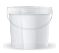 POSH Secchio con coperchio da 5 l, trasparente, in plastica, per alimenti, a prova di perdite, inodore, robusto, ermetico, secchio con manico (1,5 l)