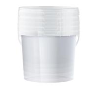 POSH Secchio con coperchio da 5 l, trasparente, in plastica, per alimenti, a prova di perdite, inodore, robusto, ermetico, secchio con manico (5, 5 l)