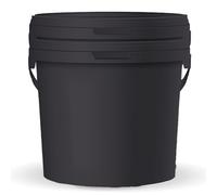 POSH Secchio con coperchio - Nero, in plastica, per alimenti, impermeabile, inodore, robusto, stabile, ermetico, secchio con maniglia (2, 10 L)