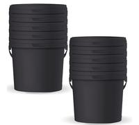 POSH Secchio con coperchio - nero, plastica, per alimenti, a prova di perdite, inodore, robusto, stabile, ermetico, secchio con manico (10, 5 l)