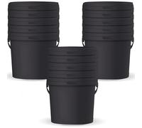 POSH Secchio con coperchio - nero, plastica, per alimenti, a prova di perdite, inodore, robusto, stabile, ermetico, secchio con manico (15, 10 l)