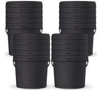 POSH Secchio con coperchio - nero, plastica, per alimenti, a prova di perdite, inodore, robusto, stabile, ermetico, secchio con manico (20, 10 l)