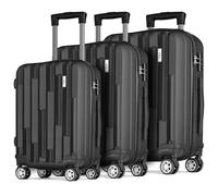 POSH Set di valigie rigide 3 pezzi in ABS - Grande 75 cm, Media 65 cm e Piccola 55 cm- Set da viaggio con lucchetto a combinazione - Ruote girevoli a 360° con scorrimento fluido