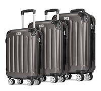 POSH Set di Valigie Rigide in ABS - Grande 75cm, Media 65cm e Bagaglio a Mano dans un seul ensemble - Ruote girevoli a 360° con cuscinetti lisci - Capacità interna totale 198L