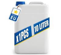 POSH Tanica 10 L con Tappo a Vite - Bottiglie in HDPE Trasparenti | Per Liquidi, Acqua e Olio, Ermetiche e a Prova di Perdite, Contenitori per Casa, Laboratorio e Officina