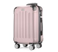 POSH Valigia rigida con ruote trolley bagaglio a mano, grande, media, piccola in ABS, Set di valigie leggere da 3 pezzi nelle misure M-L-XL (rosa cipria, L)