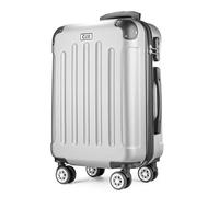POSH Valigia rigida con ruote trolley bagaglio a mano, grande, media, piccola in ABS, Set di valigie leggere da 3 pezzi nelle misure M-L-XL (argento, L)