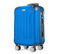 POSH Valigia rigida con ruote trolley bagaglio a mano, grande, media, piccola in ABS, Set di valigie leggere da 3 pezzi nelle misure M-L-XL (blu, L)