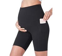 POSHDIVAH Cycling Shorts Pantaloncini da Yoga, Nero (Black 8"), M Donna