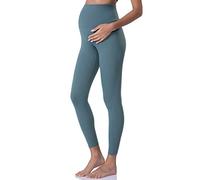 POSHDIVAH Leggings per maternità da Donna sopra la Pancia Gravidanza Pantaloni Yoga Abbigliamento Attivo Leggings Allenamento, Verde Scuro, L
