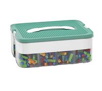 POSHIGE Scatola portaoggetti impilabile per giocattoli, contenitore impilabile con 16 grandi scomparti, compatibile con organizer Lego, Calico Critter, Hot Wheels, mini figure giocattolo