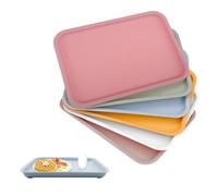 posionks 6 vassoi in plastica, 24,5 x 17,5 cm, antiscivolo, per cucina commerciale, sala da pranzo, caffè (6 colori)