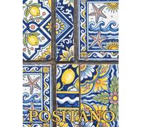 Positano: Oversized Decorative Book for Coffee Tables, Nightstands and Bookshelf Styling | Amalfi Coast Tile Art Cover | Stack Deco Books to Create an Italian Summer Home Look