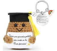 Positiva Patata Italiano con Carta Motivazionale Portachiavi, Patate Portafortuna, Scuola Patate Bambola, Incoraggiamento Compleanno Laurea Regalo per Maestra Amica Collega Sorella Adolescente-21