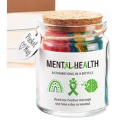 Positive Affirmation Cards - Inspiration Jar | Messaggi positivi in una bottiglia | Piccolo barattolo ispiratore | Carte motivazionali di supporto per alleviare lo stress e benessere, forniture