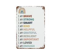 Positive Affirmations Kids You Are Brave Self Esteem Motivational Home Decor Funny Novelty Wall Decor Poster Targa in metallo 20 x 30 cm