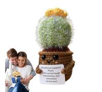 Positive Cactus, Funny Crochet Cactus, Emotional Support Cactus, Handmade Cactus Toy, Knitted Cactus Ball, Positive Room Decor, Crochet Cactus Ball, Home Cactus Toy, Decorative Crochet Cactus