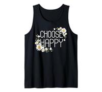 Positive Floral Daisy Flower, Inspirational, Choose Happy Canotta