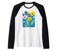 Positive Floral Daisy Flower, Inspirational, Flower Power Maglia con Maniche Raglan