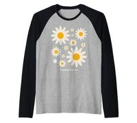 Positive Floral Daisy Flower, Inspirational, Flower Power Maglia con Maniche Raglan