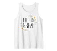 Positive Floral Daisy Flower, Inspirational, Life is Great Canotta