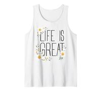 Positive Floral Daisy Flower, Inspirational, Life is Great Canotta