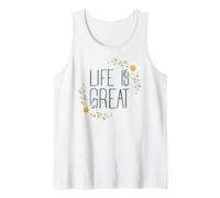 Positive Floral Daisy Flower, Inspirational, Life is Great Canotta