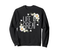 Positive Floral Daisy Flower, Inspirational, Life is Great Felpa