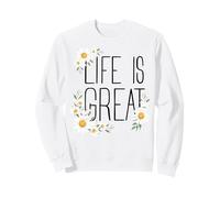 Positive Floral Daisy Flower, Inspirational, Life is Great Felpa