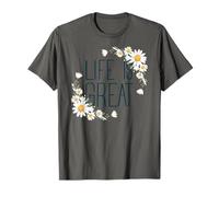 Positive Floral Daisy Flower, Inspirational, Life is Great Maglietta