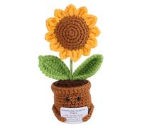 Positive Girasole Idea Regalo Compleanno- Creative Knitted Positive Girasole Doll- Gadget Scrivania Carino Portafortuna, Regali Originali per Laurea Collega Sorella Amica Ufficio