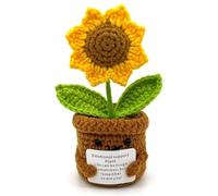 Positive Girasole Idea Regalo Compleanno- Creative Knitted Positive Girasole Doll- Gadget Scrivania Carino Portafortuna, Regali Originali per Laurea Collega Sorella Amica Ufficio