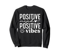Positive Mind Positive Vibes Retro Inspirational Citazione Felpa