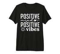 Positive Mind Positive Vibes Retro Inspirational Citazione Maglietta Premium