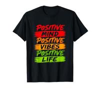 Positive Mind Vibes Life Uplifting Motivational Bold Citazione Maglietta
