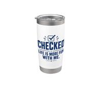 Positive Motivation Checked Life Is More Fun With Me Bicchiere termico in acciaio inox doppia parete