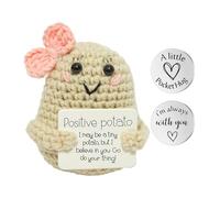 Positive Potato Divertente Idea Regalo con 2 Portafortuna da Regalare,Patata Positiva per Regali Originali Creative di Compleanno per Motivazionale Laurea Collega Sorella Donne Amica Ufficio Gadget
