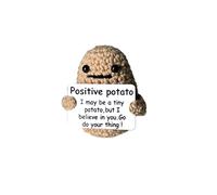 Positive Potato, Giocattolo della Bambola della Peluche Lavorata a Maglia della Patata Positiva Divertente con la Carta Positiva